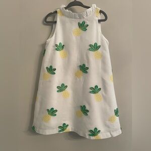 Janie and Jack Toddler Girls Embroidered Pineapple Dress. Size 4